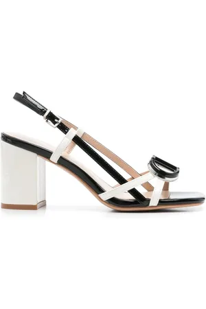 Twin-Set Skor, Dam, 37 EU, Svarta Slingback Sandaler med Mellanhög Klack