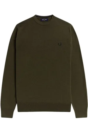 Fred Perry Stickade tröjor & koftor, Herr, L, Bomull, Klassisk Crew Neck Jumper