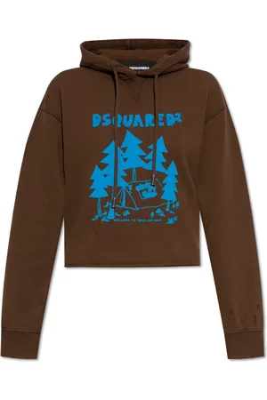 Dsquared2 Sweatshirts & Hoodies, Dam, XS, Bomull, Hoodie med logotyp