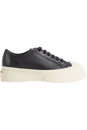 Marni Skor, Dam, 38 EU, Läder, Svarta Lädersneakers med Snörning