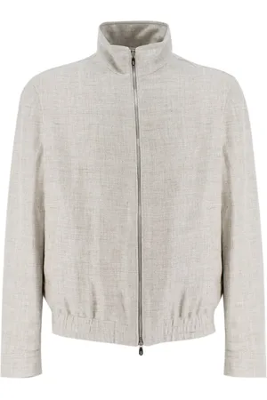 Brunello Cucinelli Jacka, Herr, L, Linne, Shaded Linen Bomber Jacket