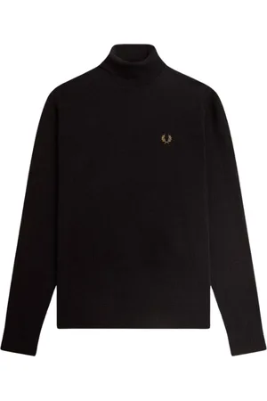 Fred Perry Stickade tröjor & koftor, Herr, S, Bomull, Höghalst Tröja