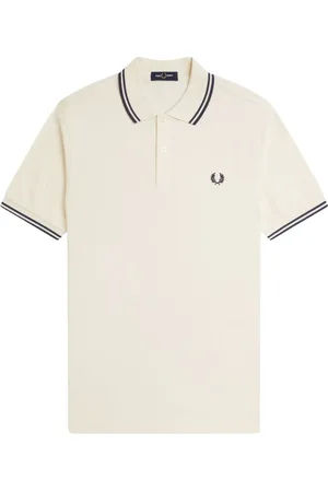 Fred Perry Topp, Herr, S, Bomull, Randig Trim Bomullspolo Skjorta
