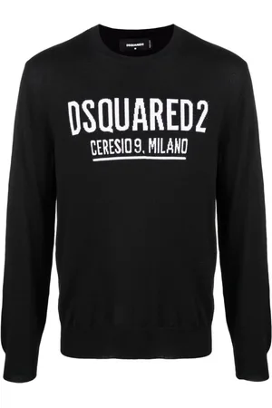 Dsquared2 Stickade tröjor & koftor, Herr, XL, Logo Intarsia Jumper