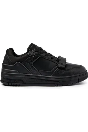 Mallet Skor, Herr, 46 EU, Läder, Lyxiga Svarta Läder Strap Sneakers