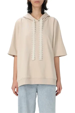 Dondup Sweatshirts & Hoodies, Dam, S, Bomull, Hooded Cotton Sweatshirt with Embroidery