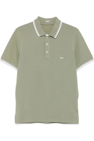 FAY Topp, Herr, M, Bomull, Grön Pikétröja med Logotyp