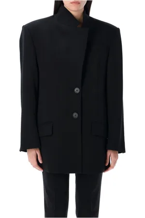 The Attico Jacka, Dam, M, Svart Ull Blazer med Monolapelkrage