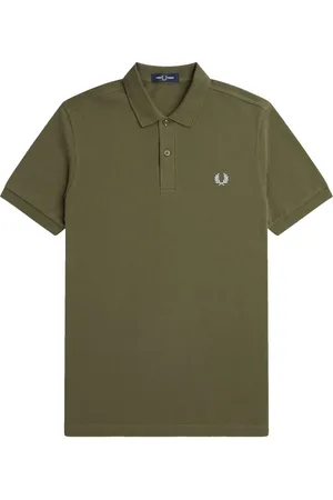 Fred Perry Topp, Herr, S, Bomull, Slim Fit Enfärgad Pikétröja Uniform Grön