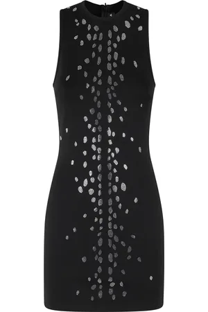 DAVID KOMA Klänning, Dam, 2Xs, Polyester, Glittrande Rhinestone Mini Klänning