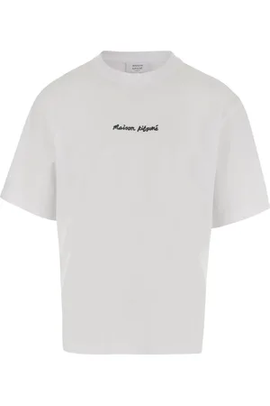 Maison Kitsuné Topp, Herr, M, Bomull, Broderad Oversize T-shirt i vitt