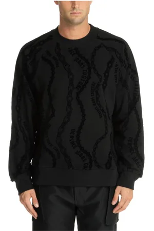 VERSACE Sweatshirts & Hoodies, Herr, S, Bomull, Abstrakt Logo Sweatshirt