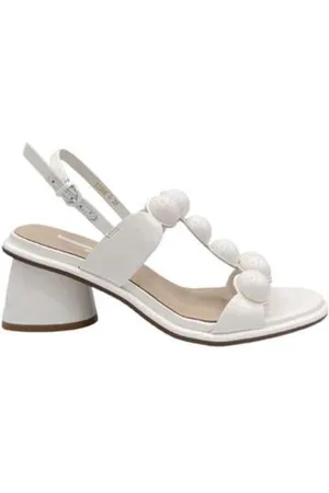 Jeannot Skor, Dam, 39 EU, Läder, Vit Lackläder Sandal