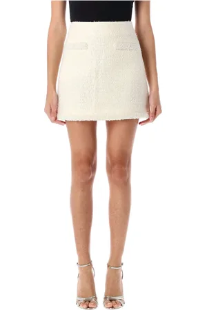 Self-Portrait Kjol, Dam, XS, Polyester, Pearl Trim Bouclé Mini Skirt