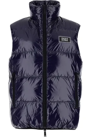 Dsquared2 Jacka, Herr, L, Blå Dunväst med Hög Krage