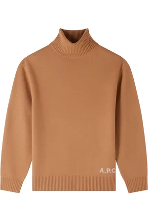 A.P.C. Stickade tröjor & koftor, Herr, S, Kamelull Polo Tröja