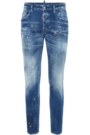 Dsquared2 Jeans, Herr, XL, Denim, Blå Denim Slim Cut Jeans