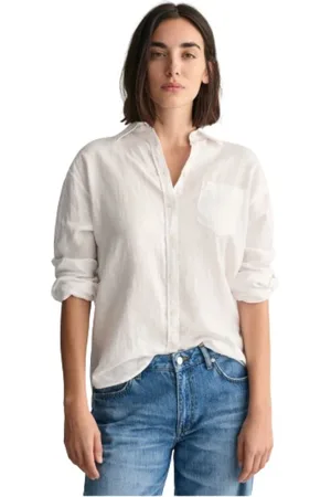 GANT Blusar & Skjortor , Dam, XL, Linne, Linneskjorta