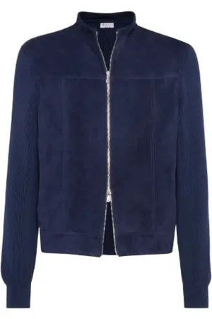 Brunello Cucinelli Jacka, Herr, M, Midnattsblå Zip Bomberjacka