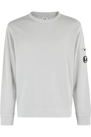 C.P. Company Sweatshirts & Hoodies, Herr, L, Bomull, Vintage Grå Bomull Crewneck Tröja