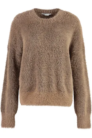Stella McCartney Stickade tröjor & koftor, Dam, L, Fluffig Långärmad Tröja med Rund Hals