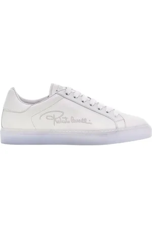 Roberto Cavalli Skor, Herr, 45 EU, Läder, Vita Logosneakers Tillverkade i Italien