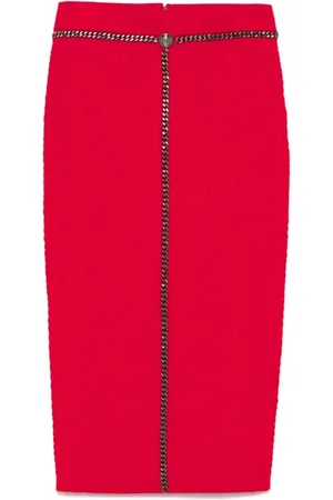 Elisabetta Franchi Kjol, Dam, S, Crimson Herringbone Stickad Kjole