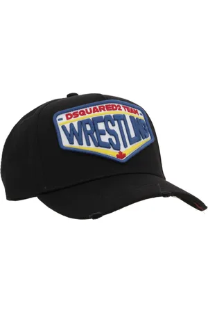 Dsquared2 Accessoarer, Herr, ONE Size, Bomull, Wrestling Patch Baseballkeps