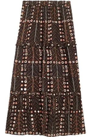 Isabel Marant Kjol, Dam, S, Bomull, Veckad Volangkjol Elastisk Midja