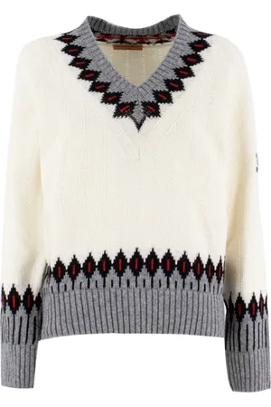 ERMANNO SCERVINO Stickade tröjor & koftor, Dam, L, Kashmir, Broderad V-ringad Tröja
