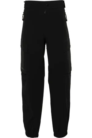 Moncler Byxor, Herr, XS, Nylon, Svarta Cargo Byxor med Reflekterande Detaljer