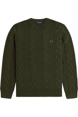 Fred Perry Stickade tröjor & koftor, Herr, S, Grön Tröja