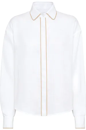 MVP Wardrobe Blusar & Skjortor , Dam, XS, Linne, Vit Linne Oversized Skjorta