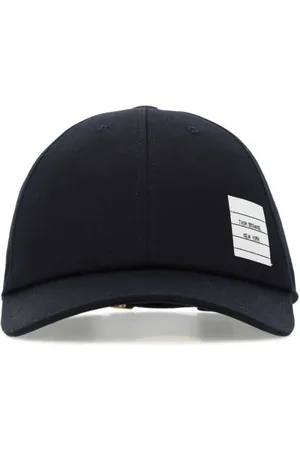 Thom Browne Accessoarer, Herr, S, Bomull, Midnattsblå baseballkeps i bomull