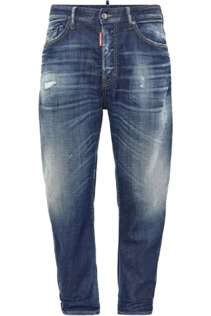 Dsquared2 Jeans, Herr, M, Denim, Blå Denim Jeans med Blekt Effekt