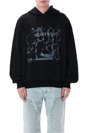 MISBHV Sweatshirts & Hoodies, Herr, L, Bomull, Kristall Hollywood Hoodie med Franskanter