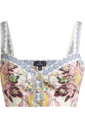 Etro Topp, Dam, M, Bomull, Blommig Cropped Top