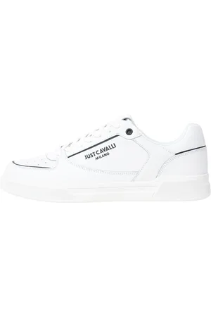 Roberto Cavalli Skor, Herr, 44 EU, Läder, Vita minimalistiska moderna lädersneakers