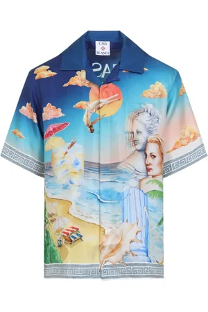 Casablanca Skjorta, Herr, S, Silk Multicolour Shirt