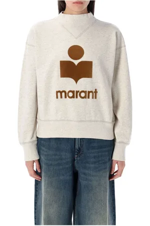 Isabel Marant Sweatshirts & Hoodies, Dam, S, Bomull, Elegant Stickat i Ecru Kamel