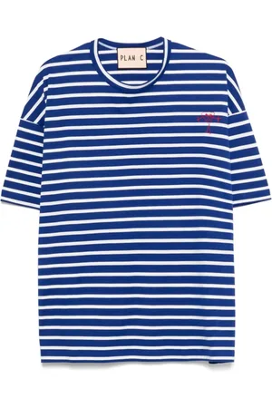 Plan C Topp, Herr, M, Bomull, Randig kortärmad T-shirt