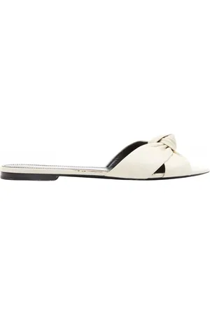 Saint Laurent Skor, Dam, 36 EU, Läder, Läder Slides med Öppen Tå