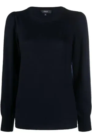 FAY Sweatshirts & Hoodies, Dam, L, Långärmad topp med krusning