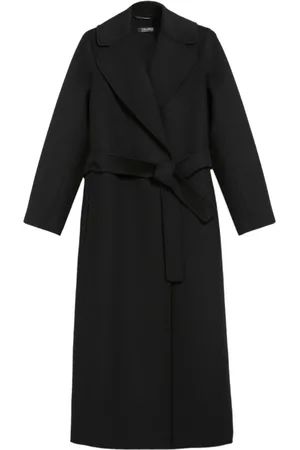 Max Mara Kappa, Dam, M, Svart Ullkappa med Dubbelknäppning
