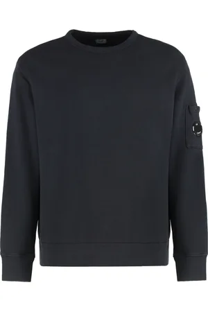 C.P. Company Sweatshirts & Hoodies, Herr, XL, Bomull, Bomulls Sweatshirt med Rund Hals och Ficka