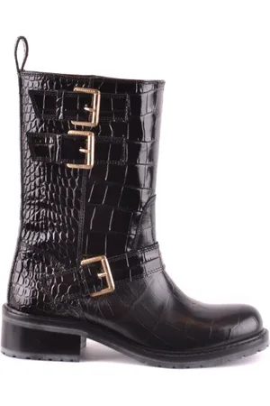 Dsquared2 Skor, Dam, 36 EU, Läder, Sofistikerade höga stövlar med krokodilmönster