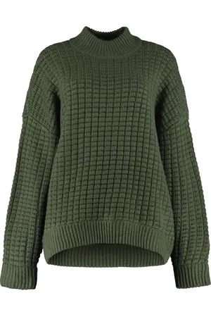 Retrofete Stickade tröjor & koftor, Dam, S, Polyester, Asymmetrisk Ullblandning Pullover Tröja