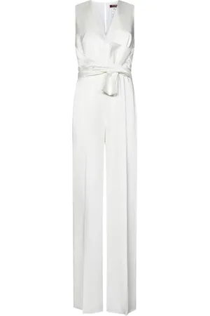 Max Mara Jumpsuits & Playsuits, Dam, S, Ärmlös jumpsuit med V-ringning och rosett