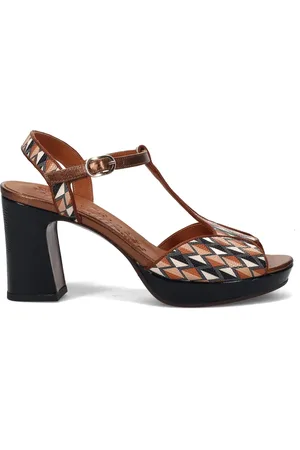 Chie Mihara Skor, Dam, 40 EU, Läder, Geometriskt mönstrade sandaletter med klack