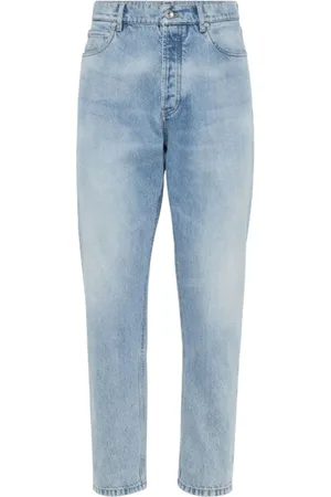Brunello Cucinelli Jeans, Herr, 2Xl, Denim, Slim-Fit Tvättade Denim Jeans